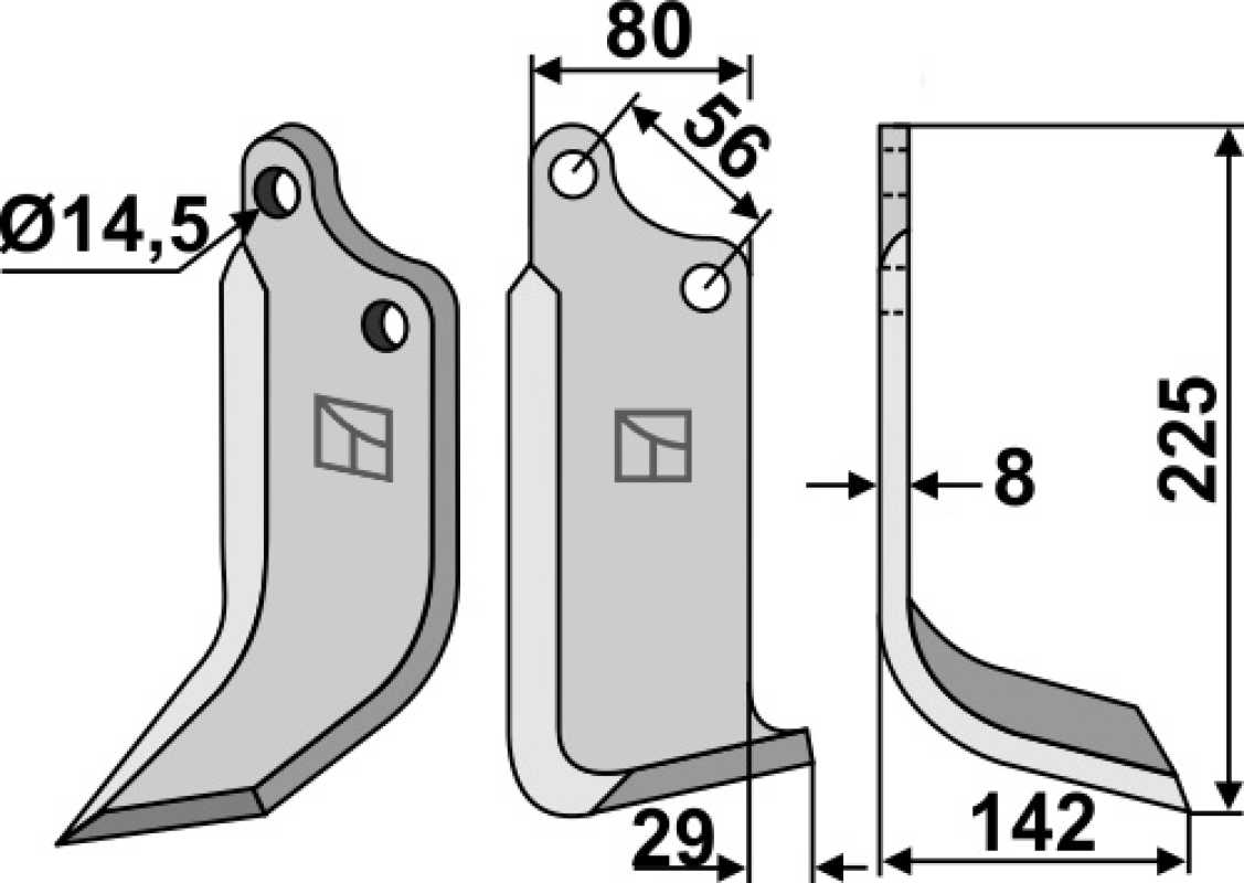 Fräsmesser 225x80mm, rechts
